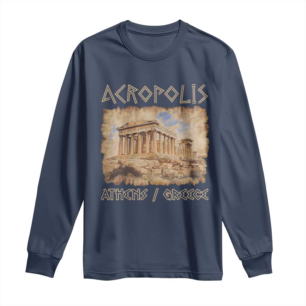 Acropolis Athens Greece Souvenir Greek Parthenon Long Sleeve Shirt