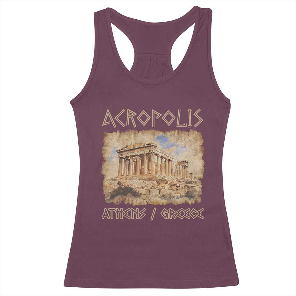 Acropolis Athens Greece Souvenir Greek Parthenon Racerback Tank Top