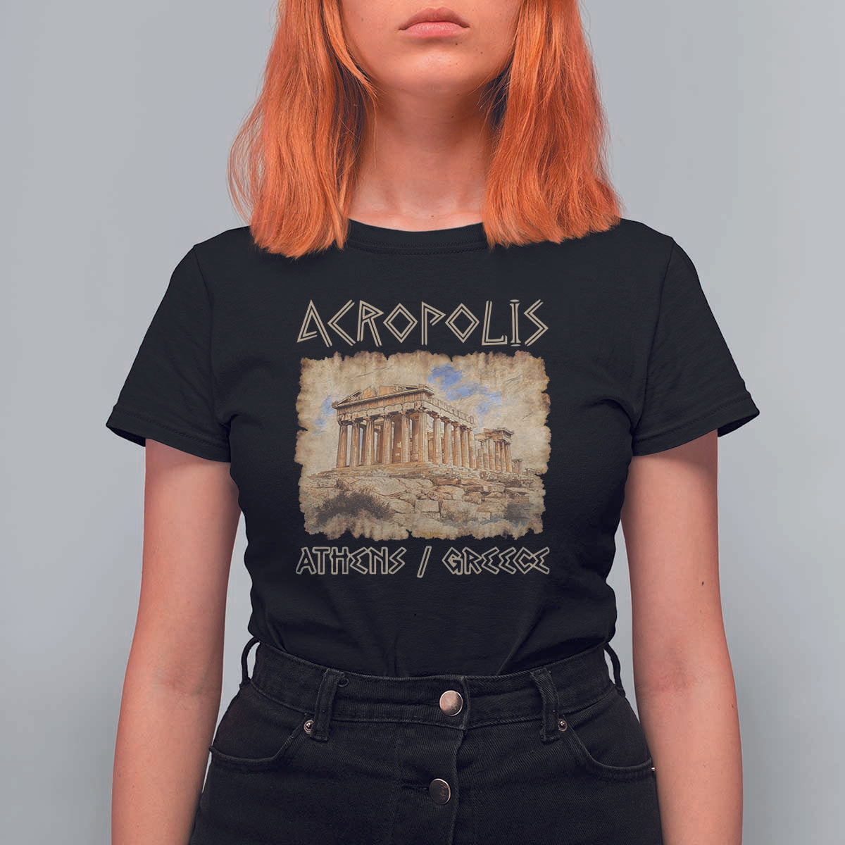 Acropolis Athens Greece Souvenir Greek Parthenon T Shirt For Women