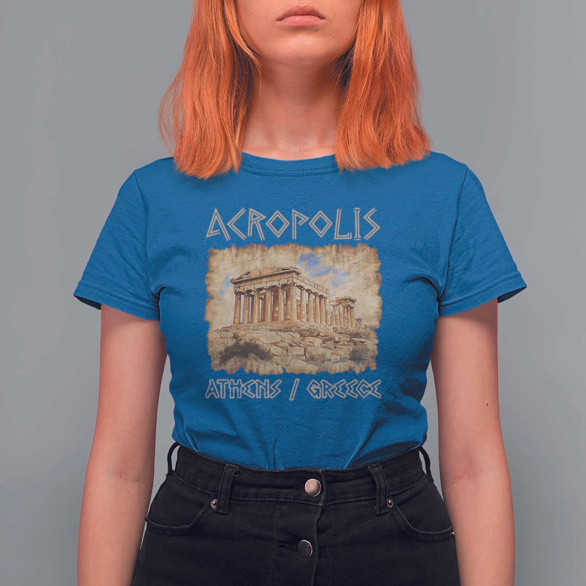 Acropolis Athens Greece Souvenir Greek Parthenon T Shirt For Women