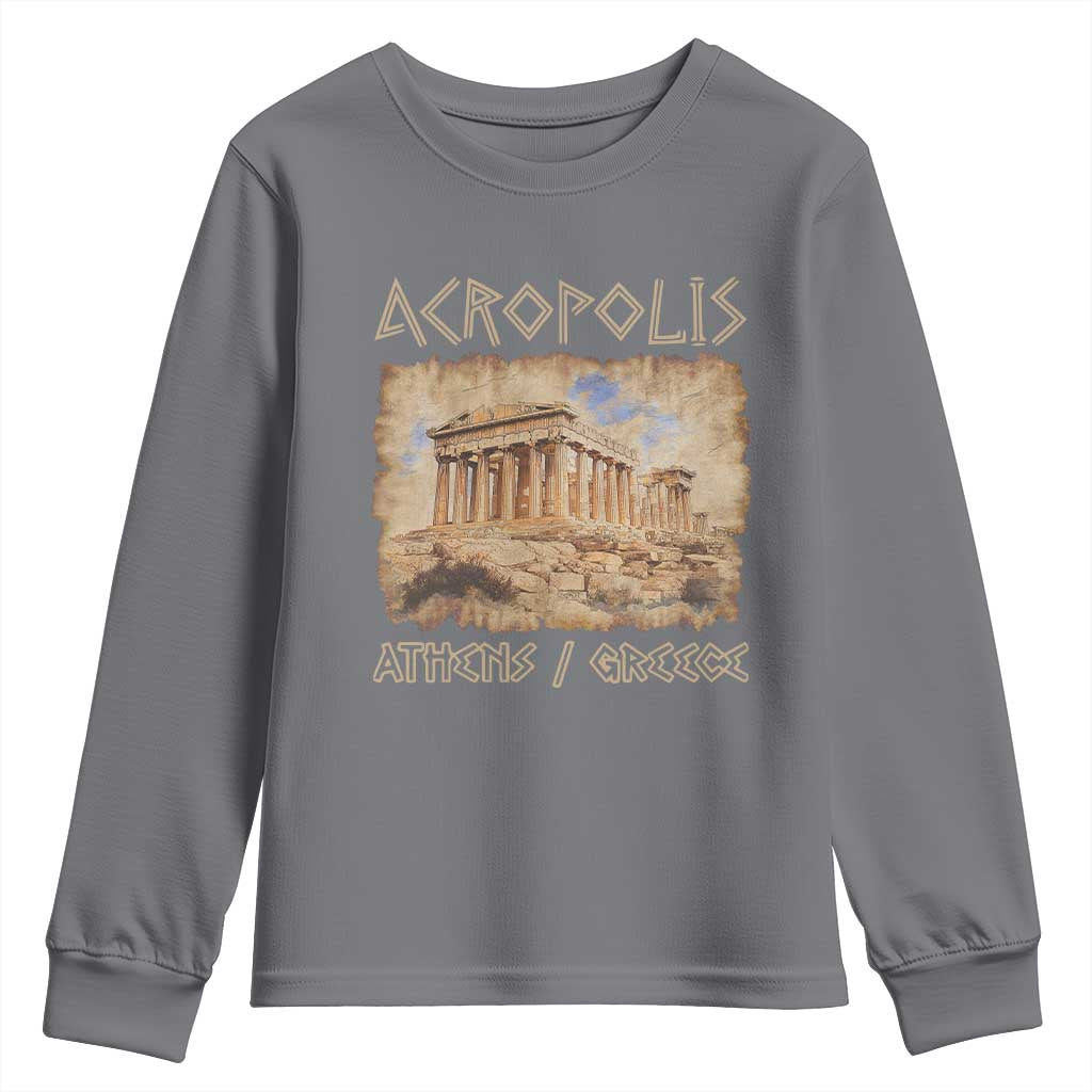 Acropolis Athens Greece Souvenir Greek Parthenon Youth Sweatshirt