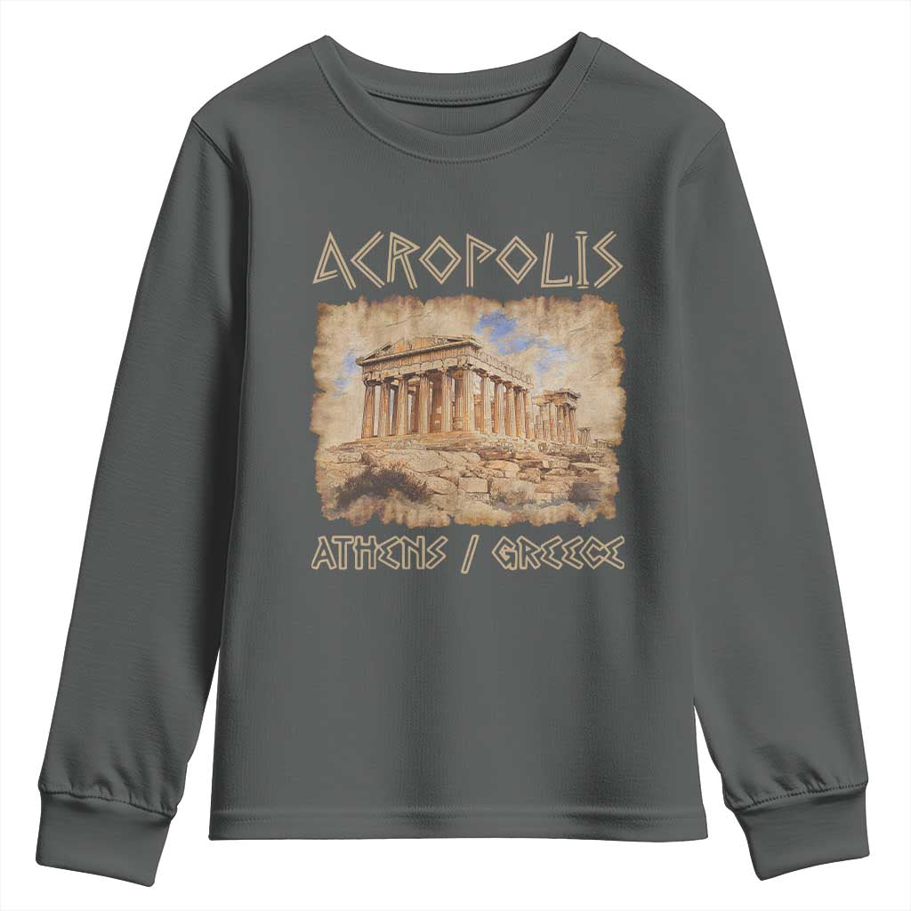Acropolis Athens Greece Souvenir Greek Parthenon Youth Sweatshirt