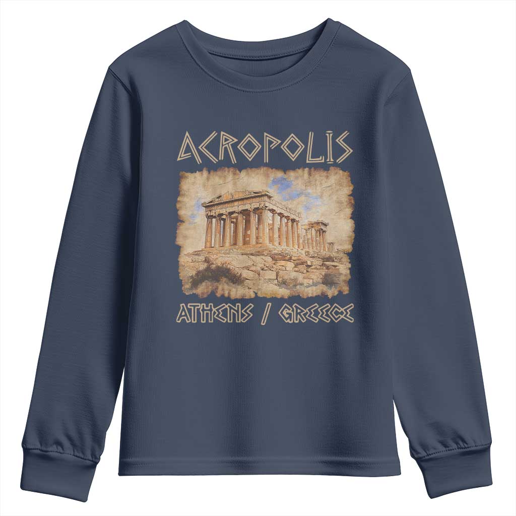 Acropolis Athens Greece Souvenir Greek Parthenon Youth Sweatshirt