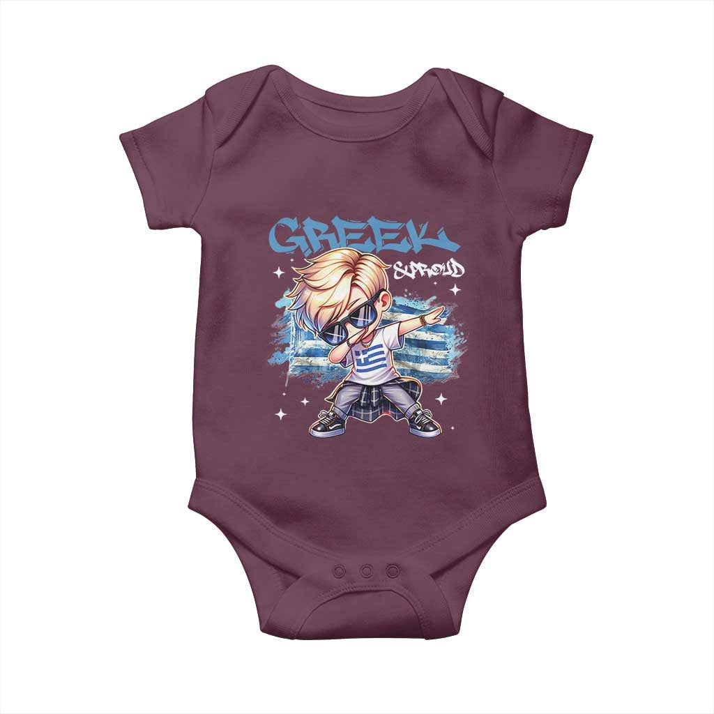 Funny Greek Boy Baby Onesie Greek And Proud Dabbing