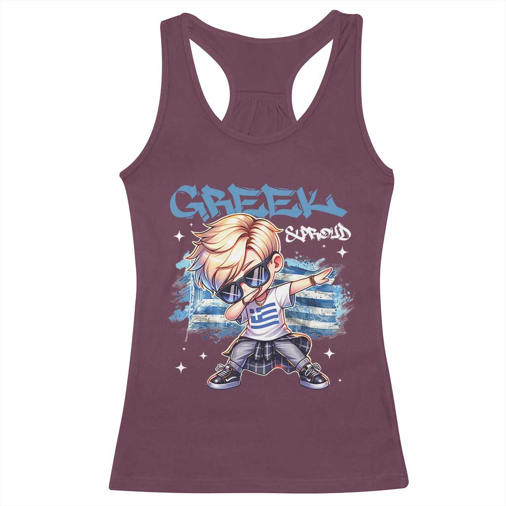 Funny Greek Boy Racerback Tank Top Greek And Proud Dabbing