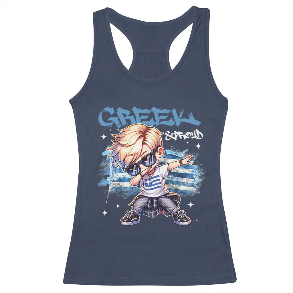 Funny Greek Boy Racerback Tank Top Greek And Proud Dabbing