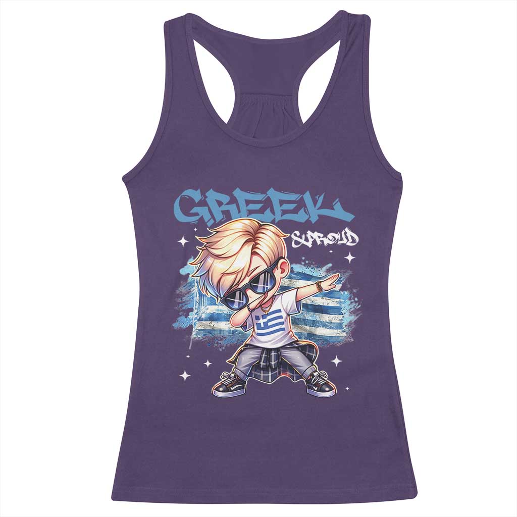 Funny Greek Boy Racerback Tank Top Greek And Proud Dabbing