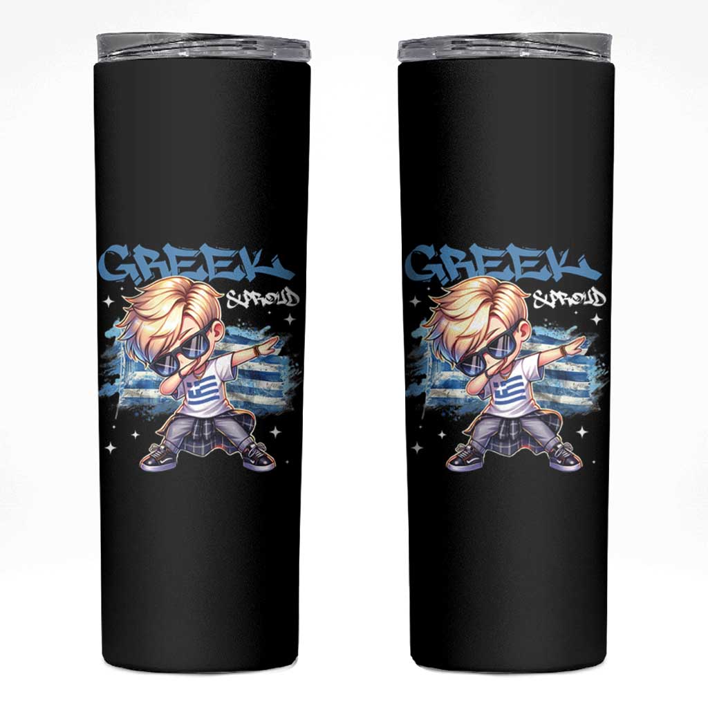 Funny Greek Boy Skinny Tumbler Greek And Proud Dabbing