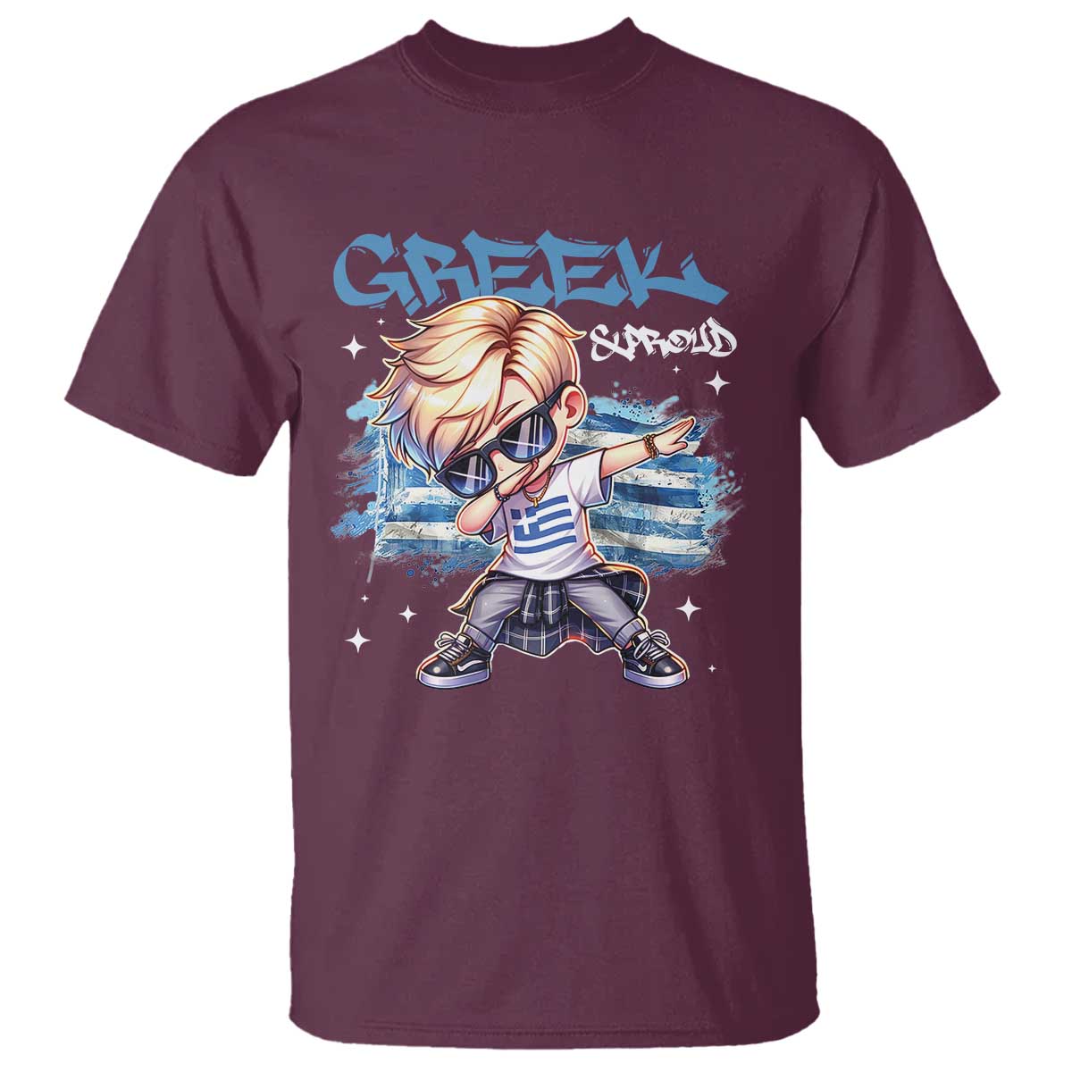 Funny Greek Boy T Shirt Greek And Proud Dabbing