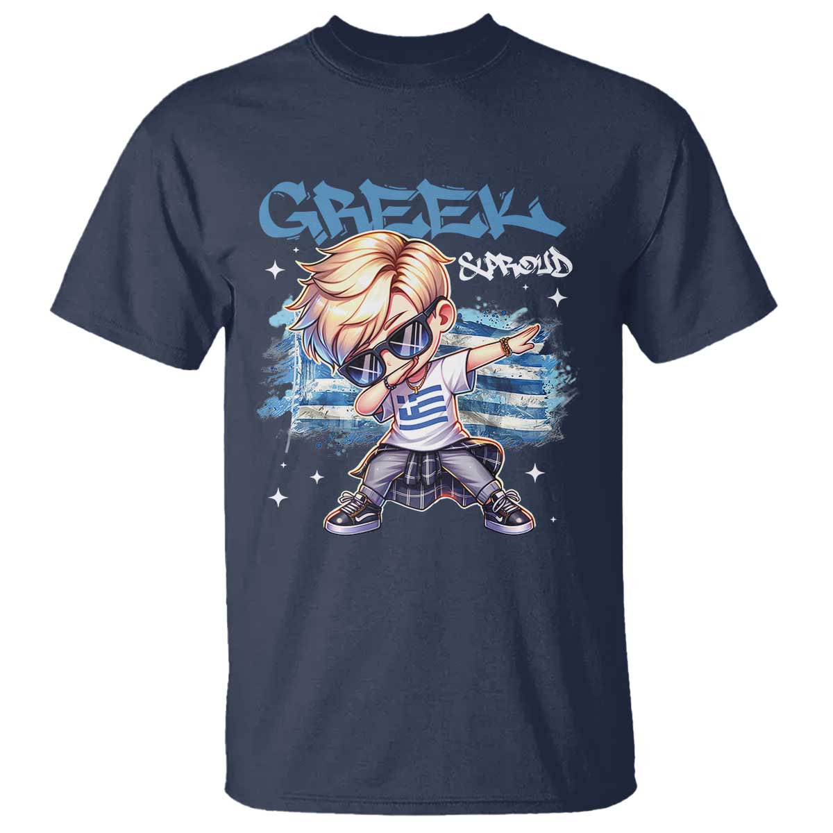 Funny Greek Boy T Shirt Greek And Proud Dabbing