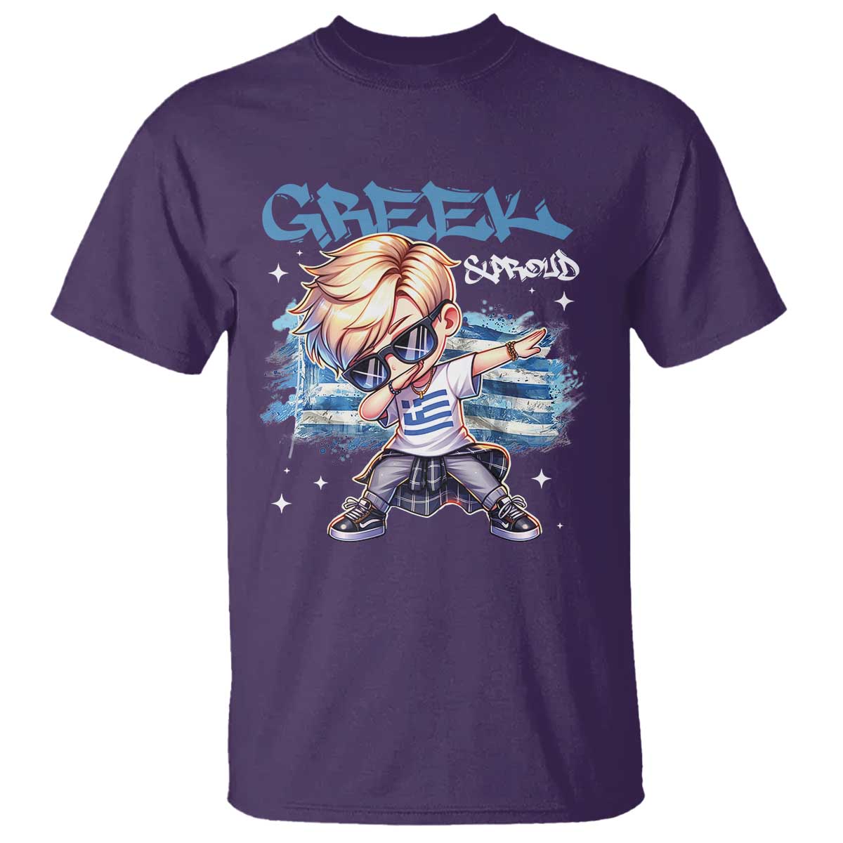 Funny Greek Boy T Shirt Greek And Proud Dabbing