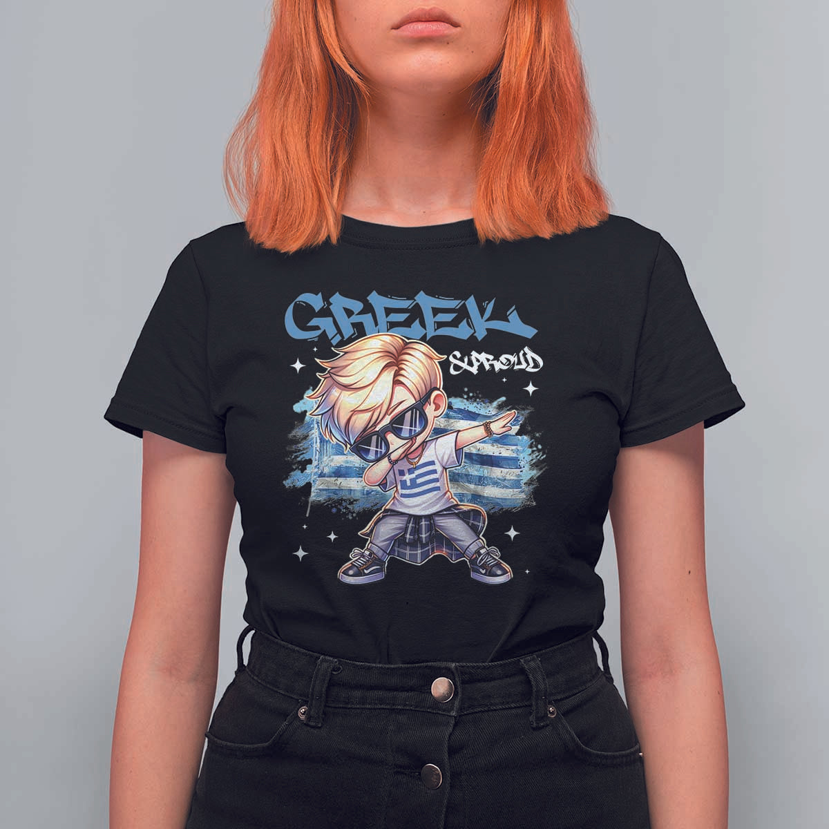 Funny Greek Boy T Shirt For Women Greek And Proud Dabbing