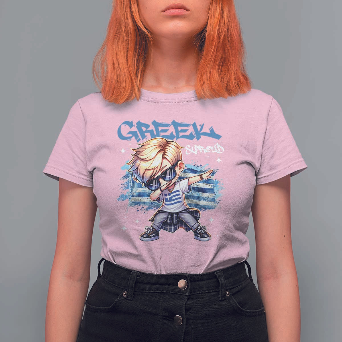 Funny Greek Boy T Shirt For Women Greek And Proud Dabbing