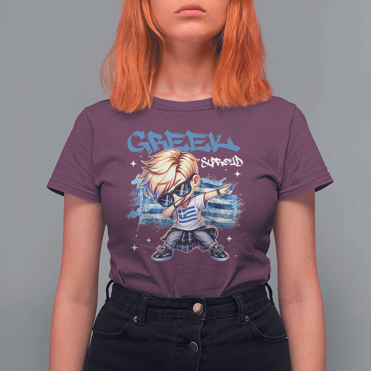 Funny Greek Boy T Shirt For Women Greek And Proud Dabbing