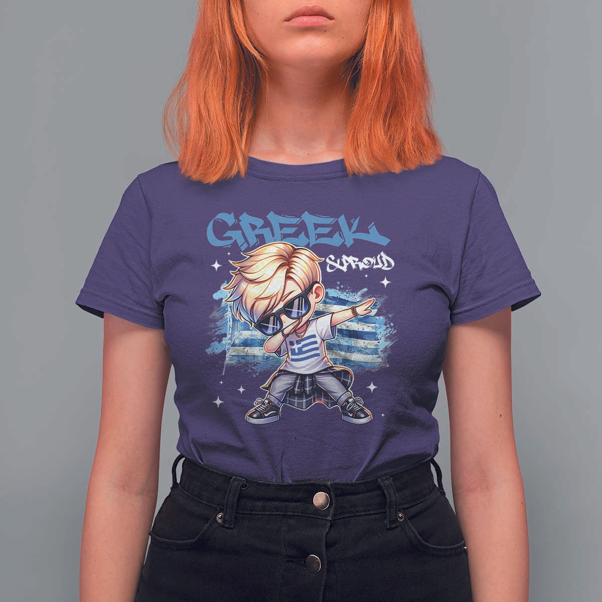 Funny Greek Boy T Shirt For Women Greek And Proud Dabbing
