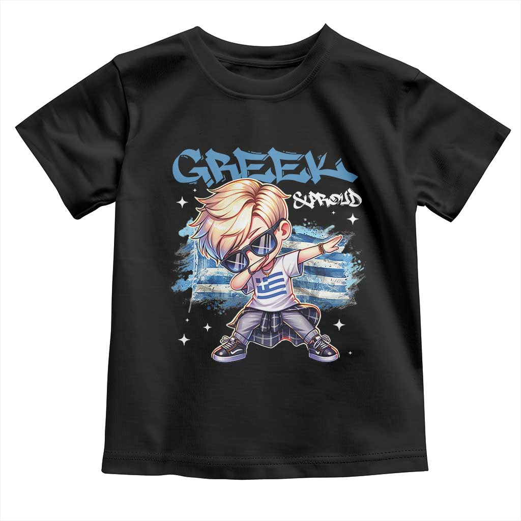 Funny Greek Boy Toddler T Shirt Greek And Proud Dabbing