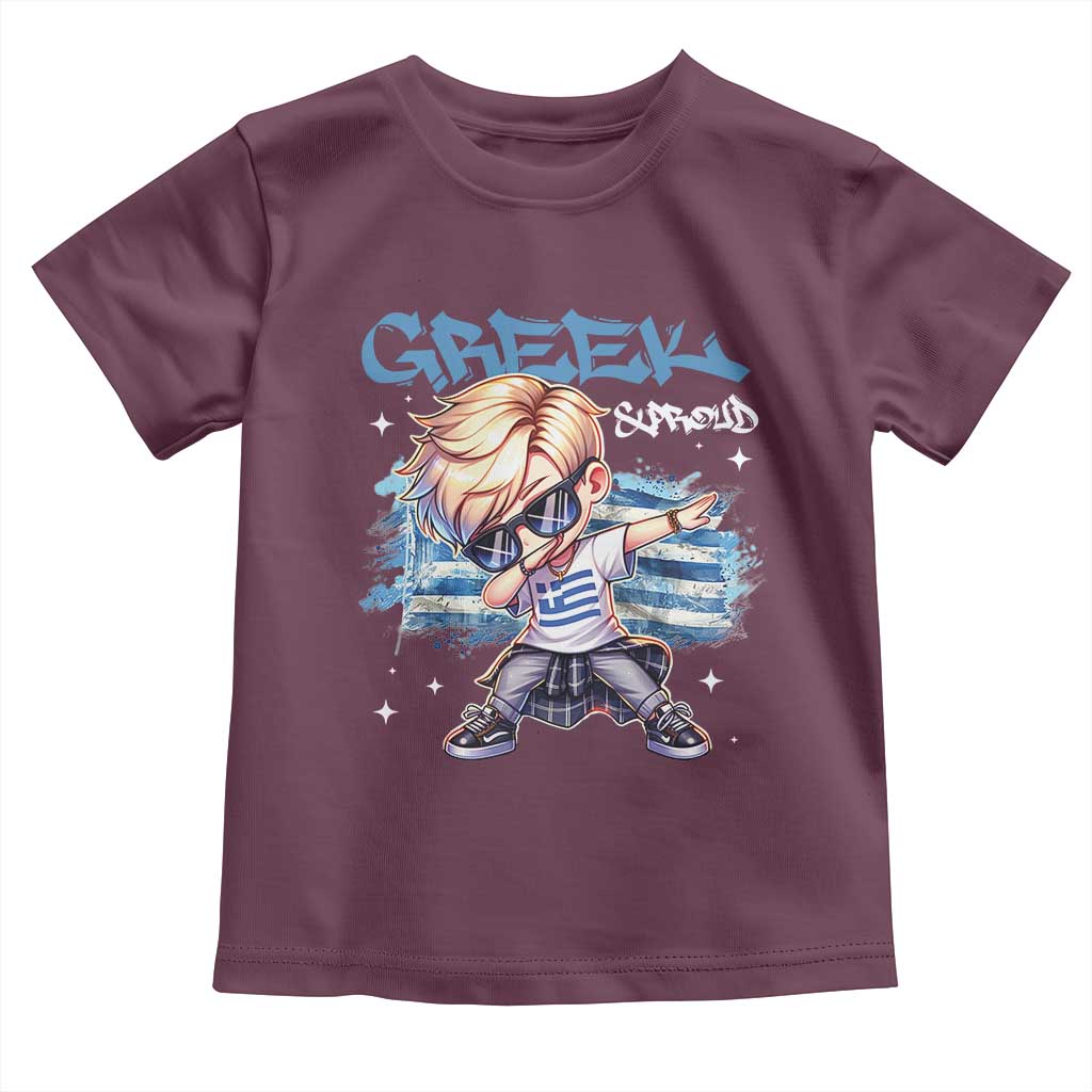 Funny Greek Boy Toddler T Shirt Greek And Proud Dabbing