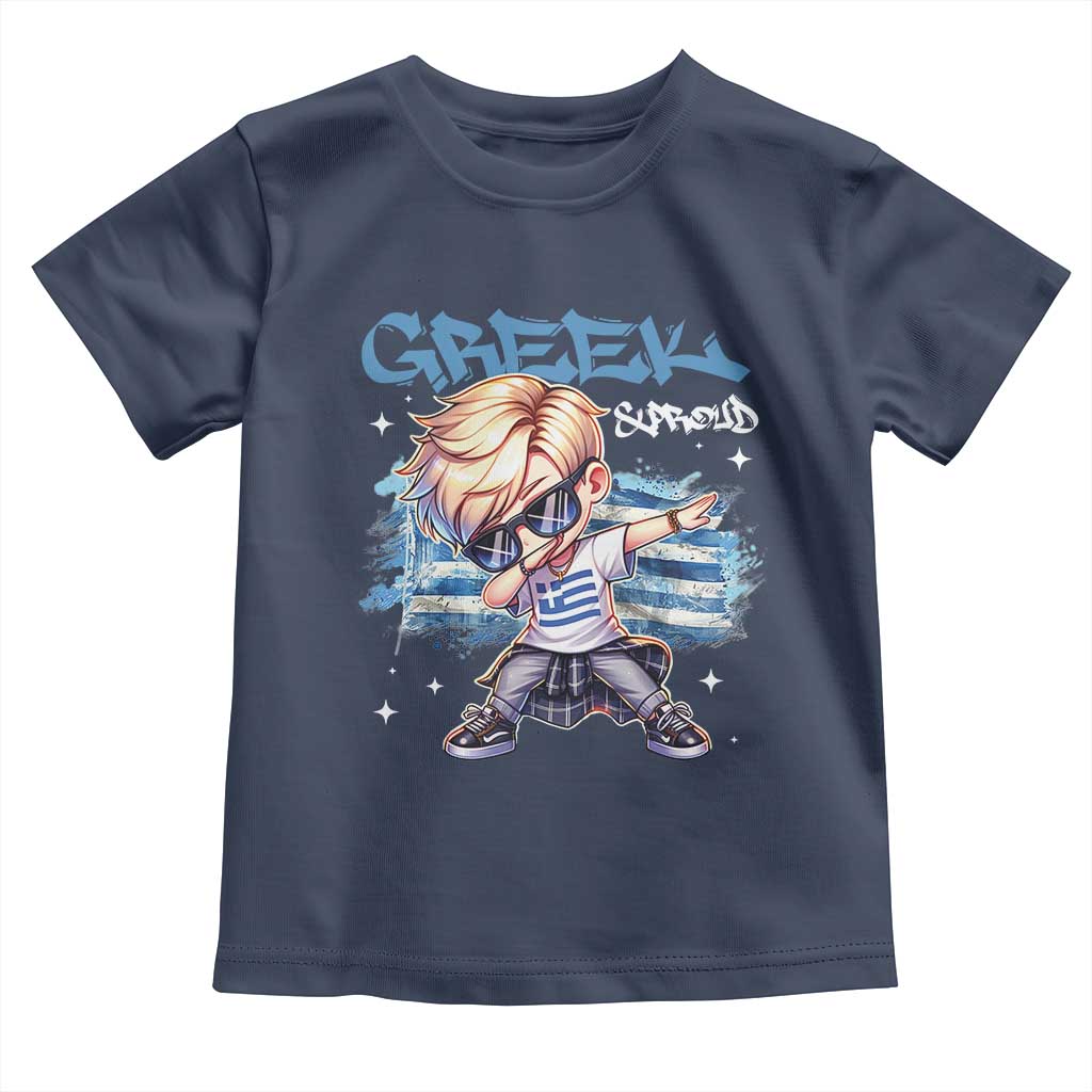 Funny Greek Boy Toddler T Shirt Greek And Proud Dabbing