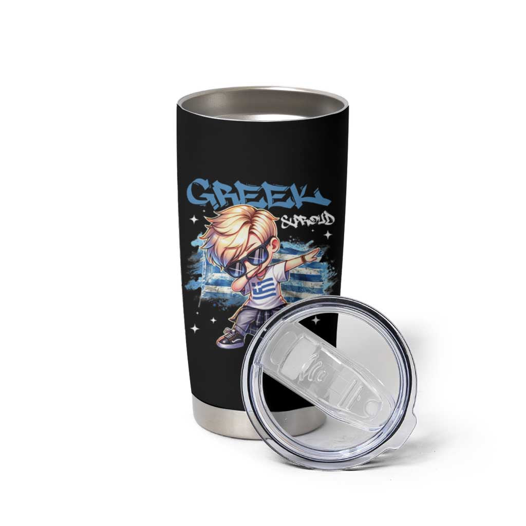 Funny Greek Boy Tumbler Cup Greek And Proud Dabbing