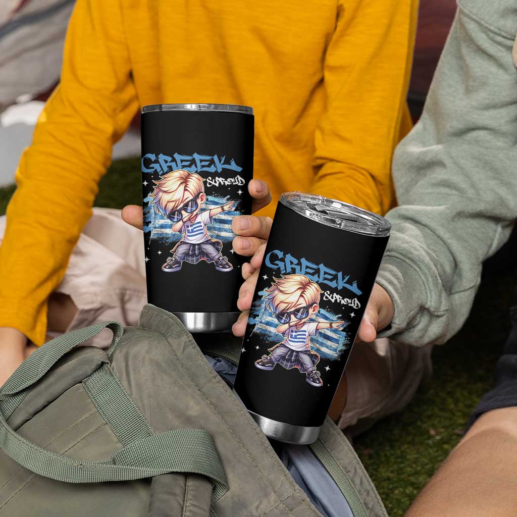 Funny Greek Boy Tumbler Cup Greek And Proud Dabbing