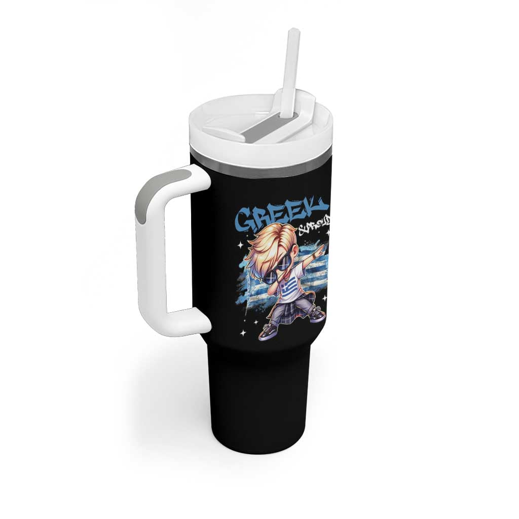 Funny Greek Boy Tumbler With Handle Greek And Proud Dabbing