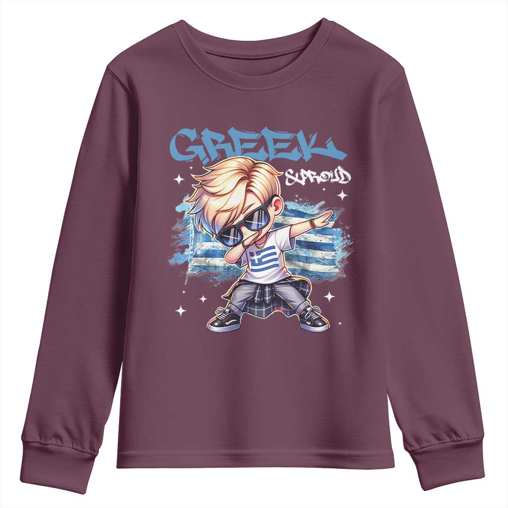 Funny Greek Boy Youth Sweatshirt Greek And Proud Dabbing