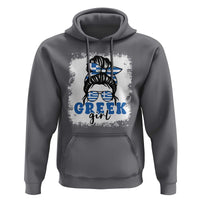 Greek Girl Pride Hoodie Proud Greece Messy Bun Girl