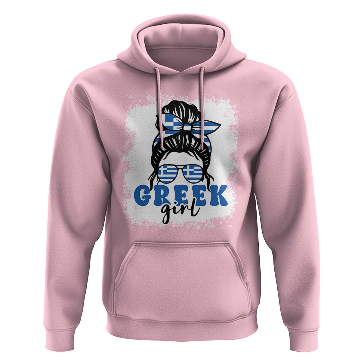 Greek Girl Pride Hoodie Proud Greece Messy Bun Girl