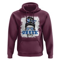 Greek Girl Pride Hoodie Proud Greece Messy Bun Girl