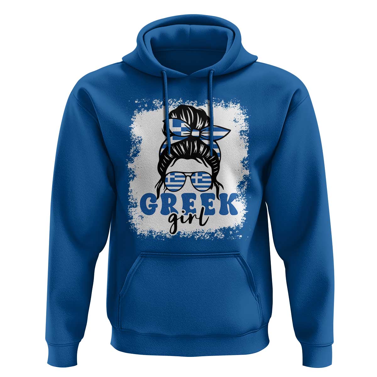 Greek Girl Pride Hoodie Proud Greece Messy Bun Girl