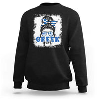 Greek Girl Pride Sweatshirt Proud Greece Messy Bun Girl