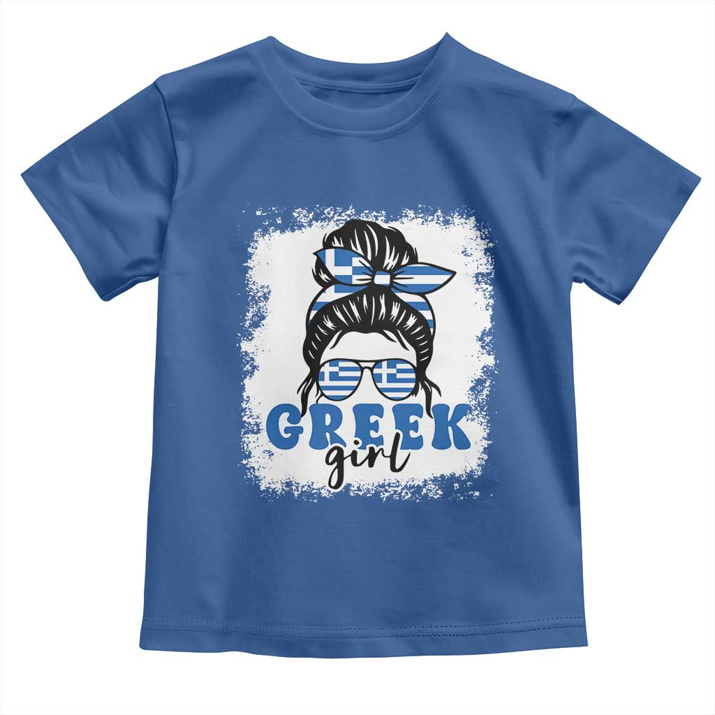 Greek Girl Pride Toddler T Shirt Proud Greece Messy Bun Girl
