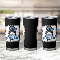 Greek Girl Pride Tumbler Cup Proud Greece Messy Bun Girl