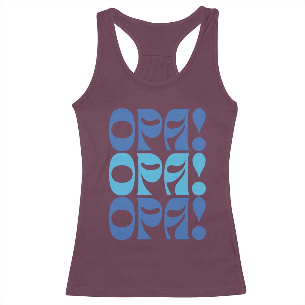 Greek Oops Opa Racerback Tank Top