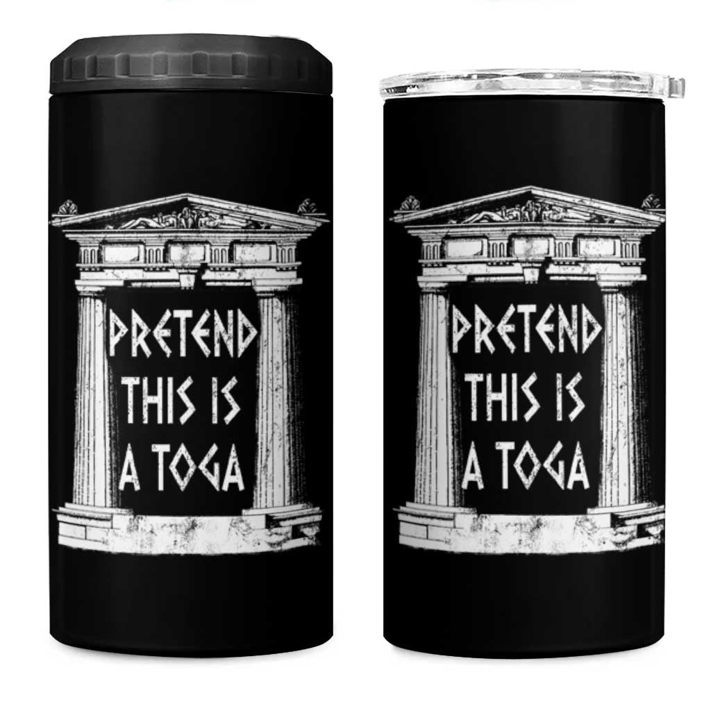 Greek Pride 4 in 1 Can Cooler Tumbler Pretend This Is A Toga Party