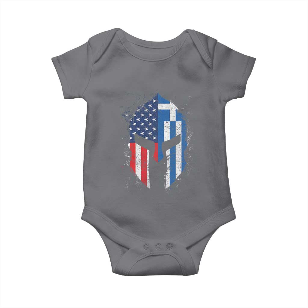 Greek American Pride Baby Onesie Greece Spartan Helmet