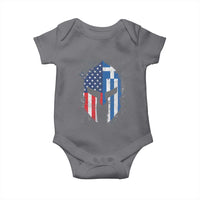 Greek American Pride Baby Onesie Greece Spartan Helmet