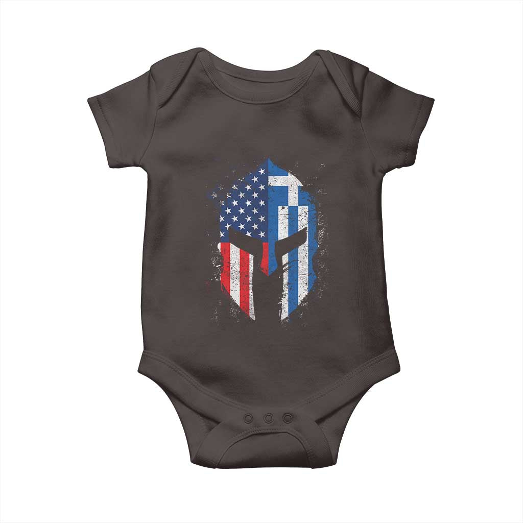 Greek American Pride Baby Onesie Greece Spartan Helmet