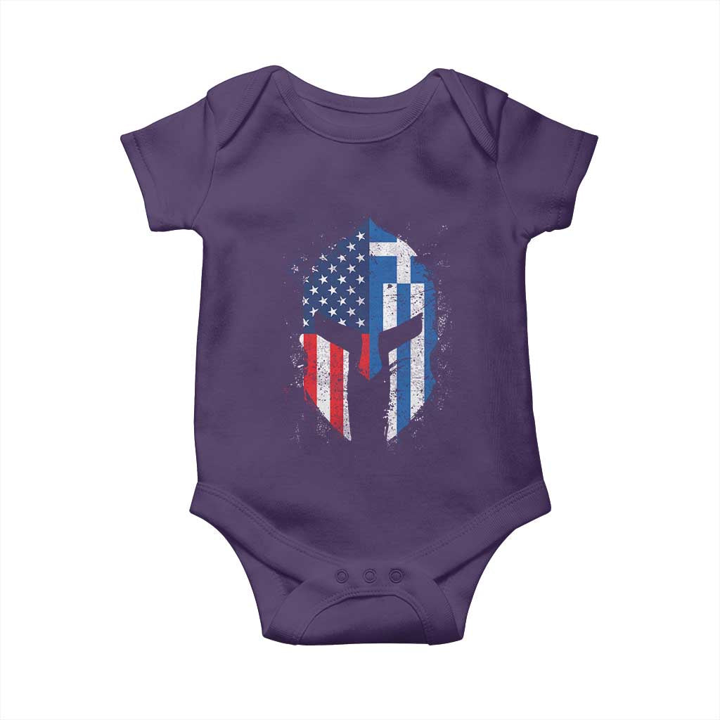 Greek American Pride Baby Onesie Greece Spartan Helmet