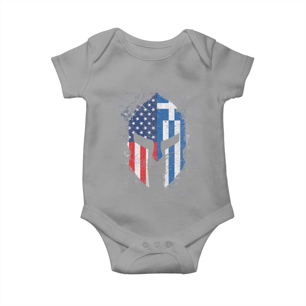 Greek American Pride Baby Onesie Greece Spartan Helmet