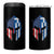 Greek American Pride 4 in 1 Can Cooler Tumbler Greece Spartan Helmet