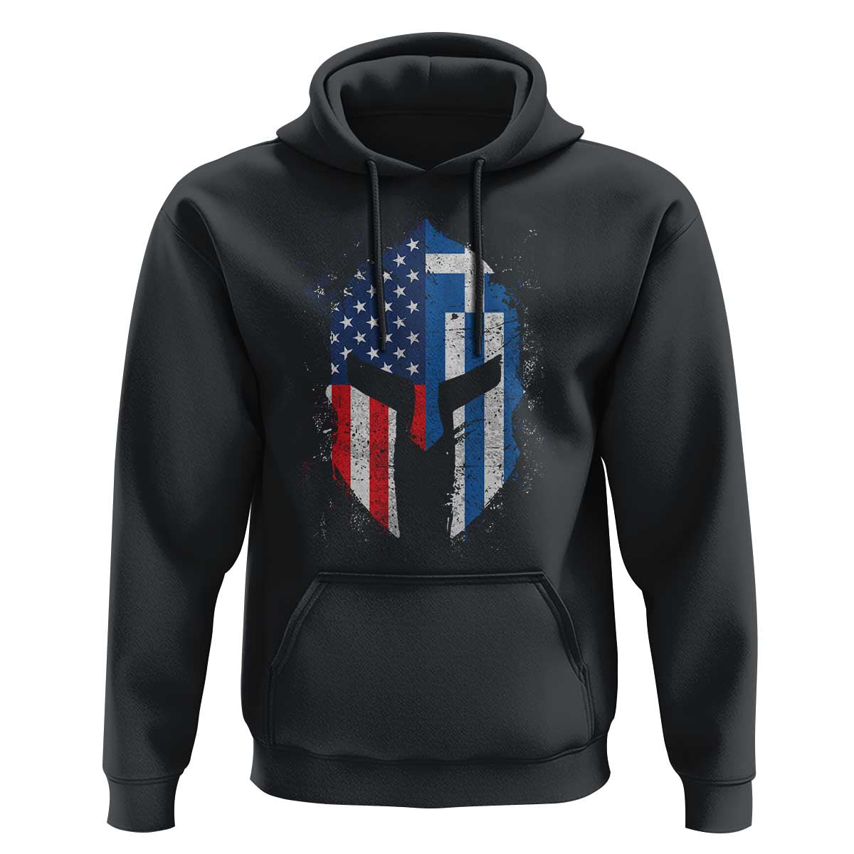 Greek American Pride Hoodie Greece Spartan Helmet