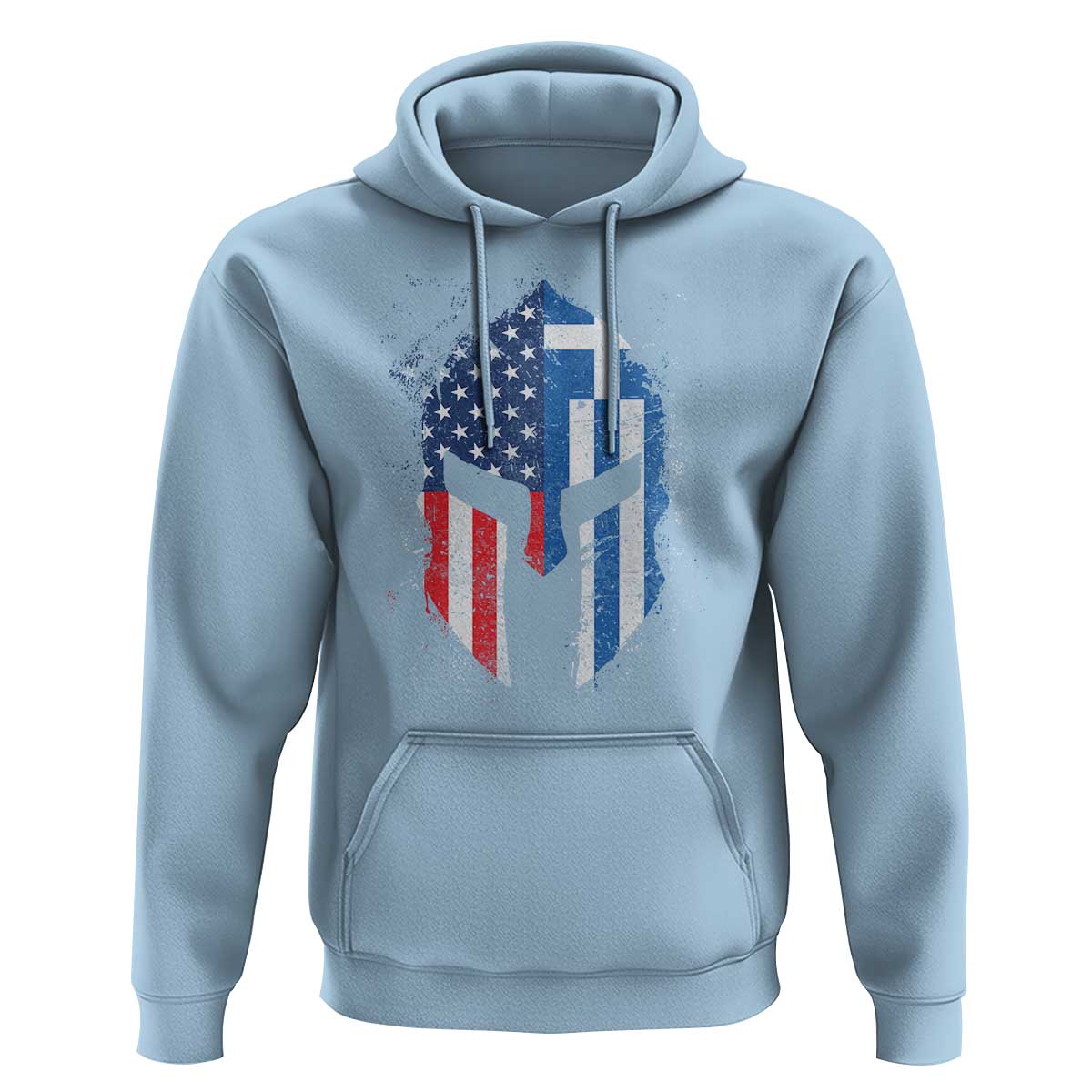 Greek American Pride Hoodie Greece Spartan Helmet