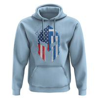 Greek American Pride Hoodie Greece Spartan Helmet