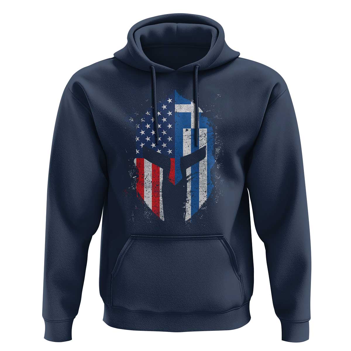 Greek American Pride Hoodie Greece Spartan Helmet