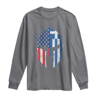 Greek American Pride Long Sleeve Shirt Greece Spartan Helmet