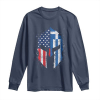 Greek American Pride Long Sleeve Shirt Greece Spartan Helmet