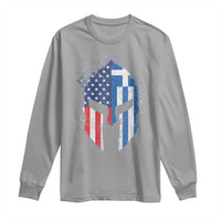 Greek American Pride Long Sleeve Shirt Greece Spartan Helmet
