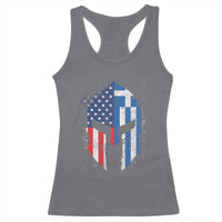 Greek American Pride Racerback Tank Top Greece Spartan Helmet