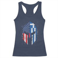 Greek American Pride Racerback Tank Top Greece Spartan Helmet